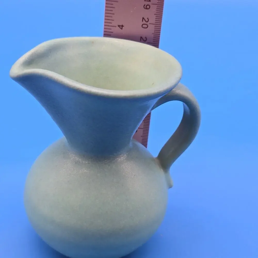 Van Briggle Pottery - Ming Blue Pitcher Original - Signed Fred Wills - 4